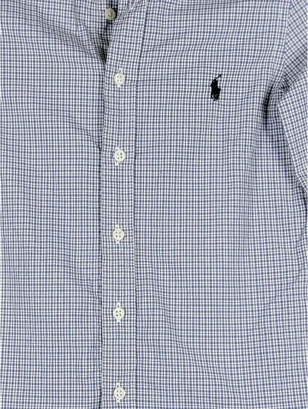 Ralph Lauren Boys Blue White Gingham‎ Button Down Shirt Size 10